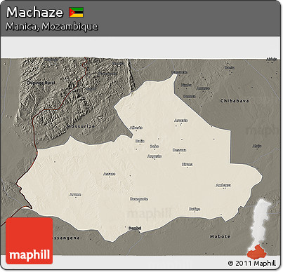 Shaded Relief 3D Map of Machaze, darken