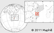 Blank Location Map of Machaze, highlighted country, within the entire country