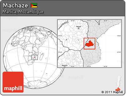 Blank Location Map of Machaze, highlighted country