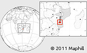 Blank Location Map of Machaze, highlighted country, highlighted parent region, within the entire country