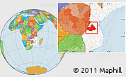 Political Location Map of Machaze, highlighted country