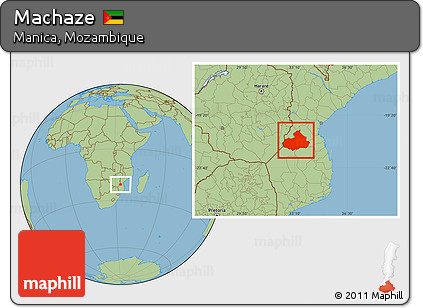 Savanna Style Location Map of Machaze