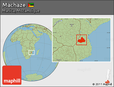 Savanna Style Location Map of Machaze