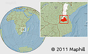 Savanna Style Location Map of Machaze, highlighted parent region, hill shading