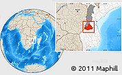 Shaded Relief Location Map of Machaze, highlighted country, highlighted parent region