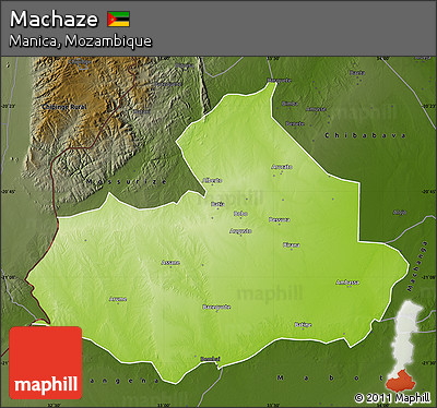 Physical Map of Machaze, darken