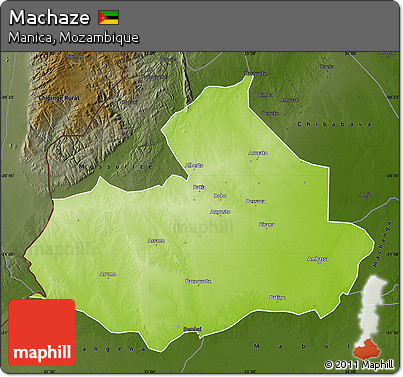 Physical Map of Machaze, darken