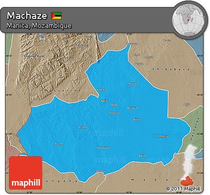 Political Map of Machaze, semi-desaturated