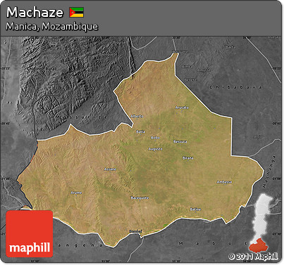 Satellite Map of Machaze, darken, desaturated