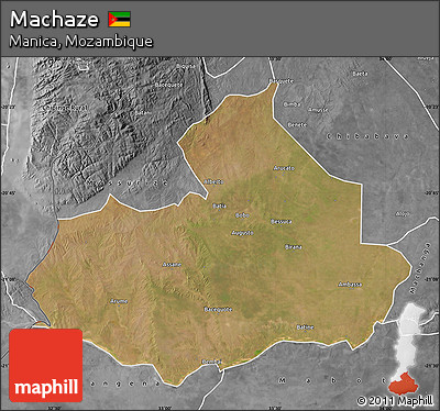 Satellite Map of Machaze, desaturated