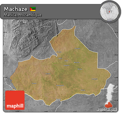 Satellite Map of Machaze, desaturated