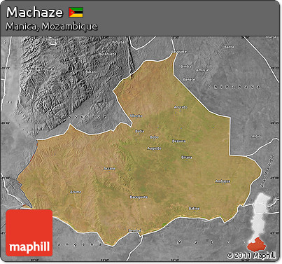 Satellite Map of Machaze, desaturated
