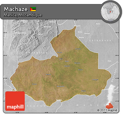 Satellite Map of Machaze, lighten, desaturated