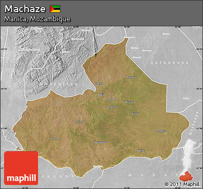 Satellite Map of Machaze, lighten, desaturated