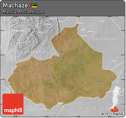 Satellite Map of Machaze, lighten, desaturated