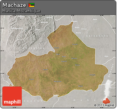 Satellite Map of Machaze, lighten, semi-desaturated