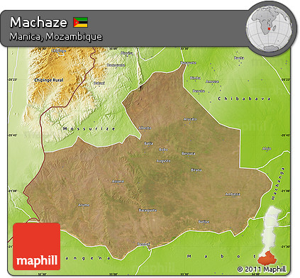 Satellite Map of Machaze, physical outside