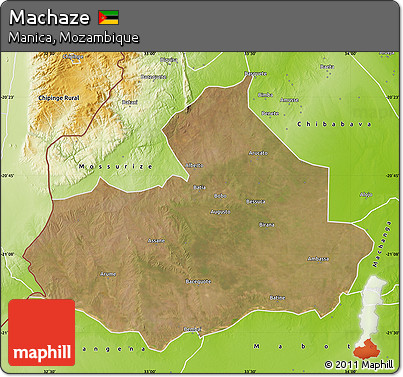 Satellite Map of Machaze, physical outside