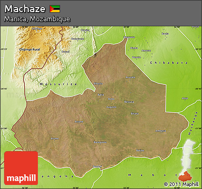 Satellite Map of Machaze, physical outside
