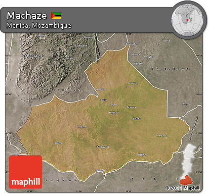 Satellite Map of Machaze, semi-desaturated