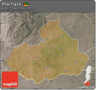 Satellite Map of Machaze, semi-desaturated