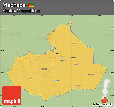 Savanna Style Map of Machaze, single color outside