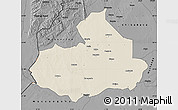 Shaded Relief Map of Machaze, darken, desaturated