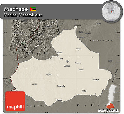 Shaded Relief Map of Machaze, darken