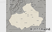 Shaded Relief Map of Machaze, darken, semi-desaturated