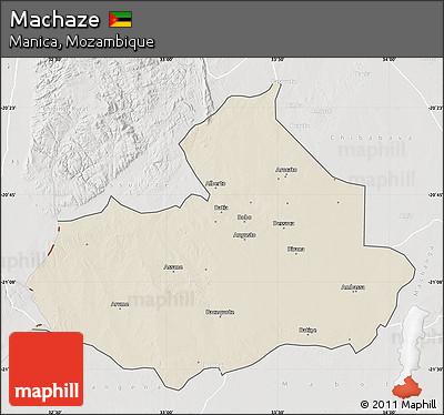 Shaded Relief Map of Machaze, lighten, semi-desaturated