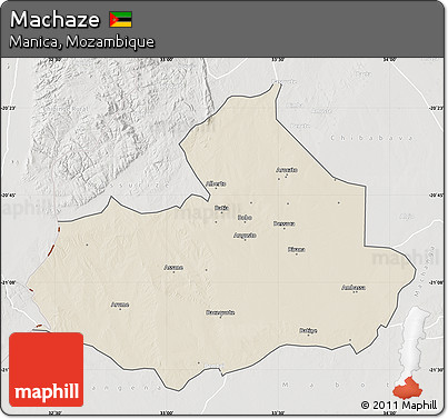 Shaded Relief Map of Machaze, lighten, semi-desaturated