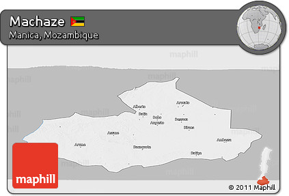 Gray Panoramic Map of Machaze, single color outside