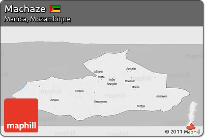 Gray Panoramic Map of Machaze, single color outside