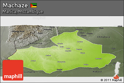 Physical Panoramic Map of Machaze, darken, semi-desaturated