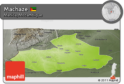 Physical Panoramic Map of Machaze, darken, semi-desaturated
