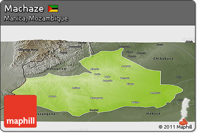 Physical Panoramic Map of Machaze, darken, semi-desaturated