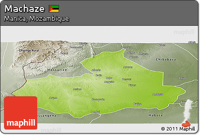 Physical Panoramic Map of Machaze, semi-desaturated
