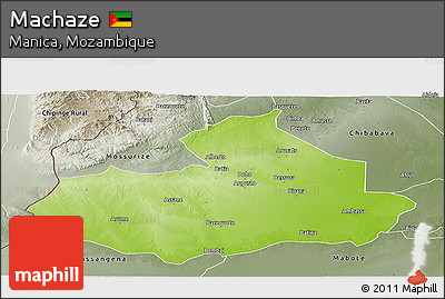 Physical Panoramic Map of Machaze, semi-desaturated