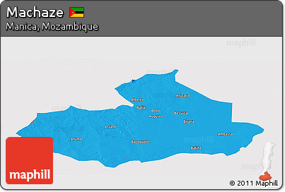 Political Panoramic Map of Machaze, cropped outside