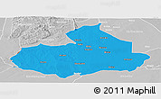 Political Panoramic Map of Machaze, lighten, desaturated
