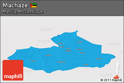 Political Panoramic Map of Machaze, single color outside