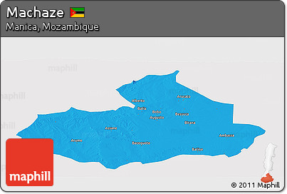 Political Panoramic Map of Machaze, single color outside