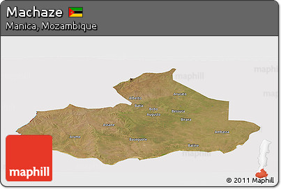 Satellite Panoramic Map of Machaze, cropped outside