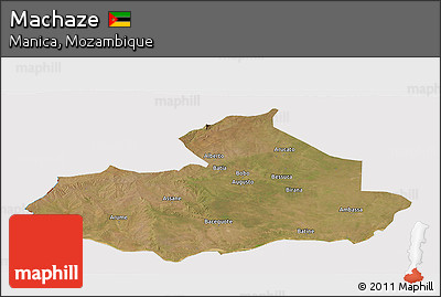 Satellite Panoramic Map of Machaze, cropped outside
