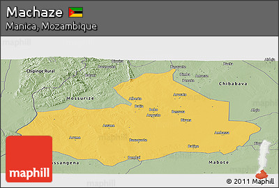 Savanna Style Panoramic Map of Machaze