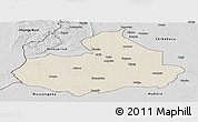 Shaded Relief Panoramic Map of Machaze, desaturated