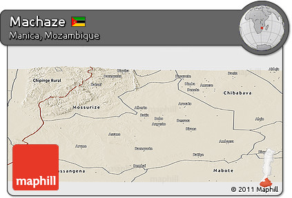 Shaded Relief Panoramic Map of Machaze