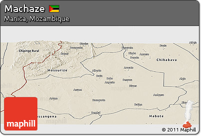 Shaded Relief Panoramic Map of Machaze