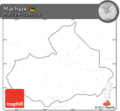 Blank Simple Map of Machaze, cropped outside, no labels