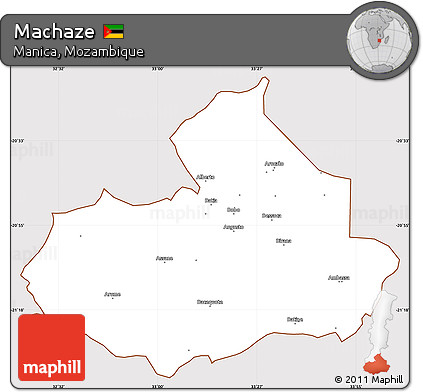 Classic Style Simple Map of Machaze, cropped outside